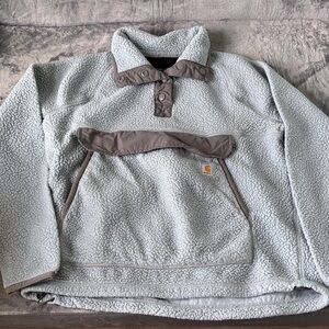 Carhartt Light blue Sherpa Pullover with grey Trim